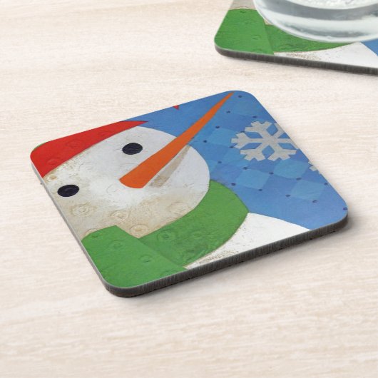 Snowman Face Getränkeuntersetzer (Linke Seite)