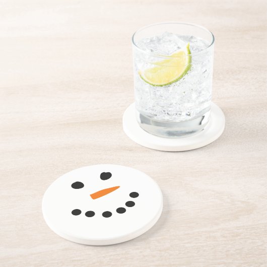 Snowman Face Getränkeuntersetzer (Seite)