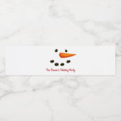 Snowman Face, Holiday Wasserflaschenetikett (Einzelnes Label)