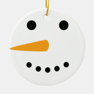 Snowman Face Keramik Ornament