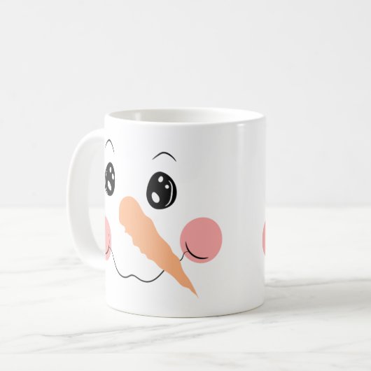 Snowman Face Large Coffee Tasse (Vorderseite Links)