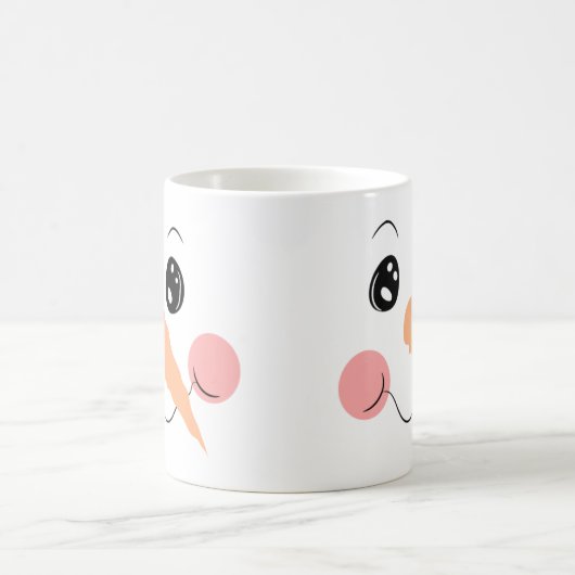 Snowman Face Large Coffee Tasse (Mittel)