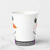 Snowman Face Lila Bowtie Black Buffalo Kariert Pappbecher (Links)