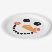 Snowman Face Pappteller (Schrägansicht)