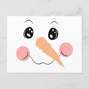 Snowman Face Postcard Postkarte