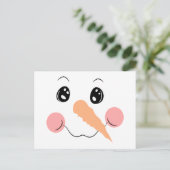Snowman Face Postcard Postkarte (Stehend Vorderseite)