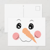 Snowman Face Postcard Postkarte (Vorne/Hinten)