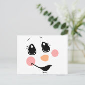 Snowman Face Postkarte (Stehend Vorderseite)