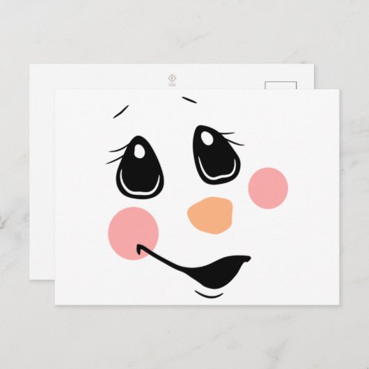 Snowman Face Postkarte (Vorne/Hinten)