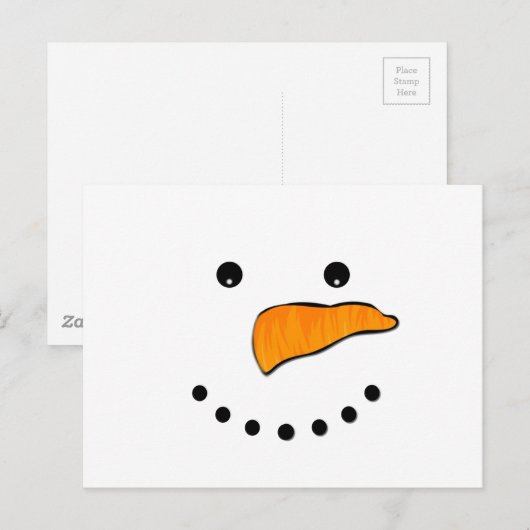 Snowman Face Postkarte (Vorne/Hinten)