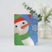 Snowman Face Postkarte (Stehend Vorderseite)