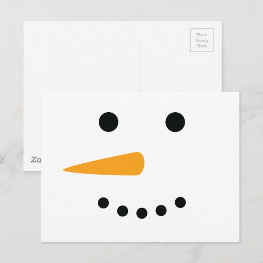 Snowman Face Postkarte (Vorne/Hinten)
