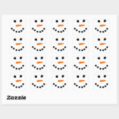 Snowman Face Quadratischer Aufkleber (Blatt)