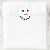 Snowman Face Quadratischer Aufkleber (Tasche)