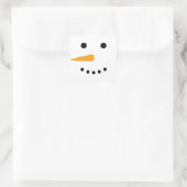 Snowman Face Quadratischer Aufkleber (Tasche)