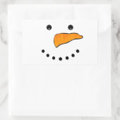 Snowman Face Rechteckiger Aufkleber (Tasche)