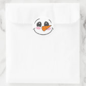 Snowman Face Runder Aufkleber (Tasche)