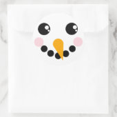 Snowman Face Runder Aufkleber (Tasche)