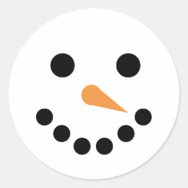 Snowman Face Runder Aufkleber