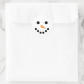 Snowman Face Runder Aufkleber (Tasche)