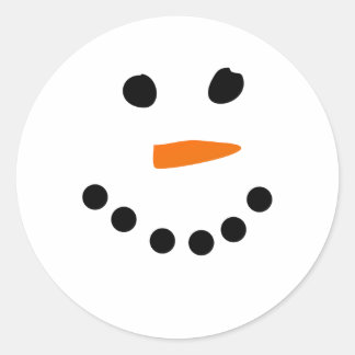 Snowman Face Runder Aufkleber