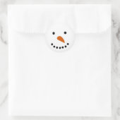 Snowman Face Runder Aufkleber (Tasche)