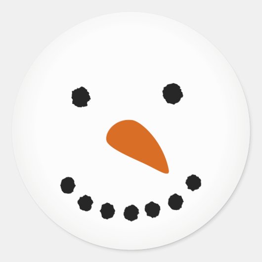 Snowman Face Runder Aufkleber (Vorderseite)