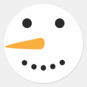 Snowman Face Runder Aufkleber (Vorderseite)