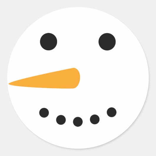 Snowman Face Runder Aufkleber (Vorderseite)