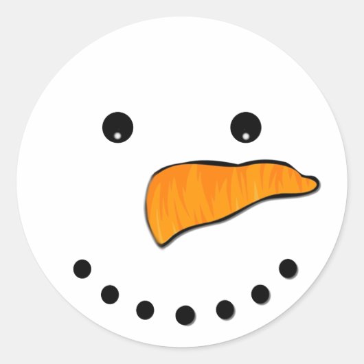 Snowman Face Runder Aufkleber (Vorderseite)