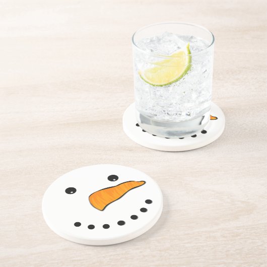 Snowman Face Sandstein Untersetzer (Seite)