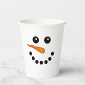 Snowman Face Smile Holiday niedliche Winter Paper Pappbecher (Vorderseite)