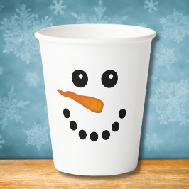 Snowman Face Smile Holiday niedliche Winter Paper  Pappbecher