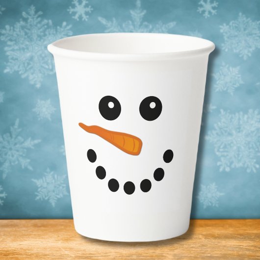 Snowman Face Smile Holiday niedliche Winter Paper Pappbecher