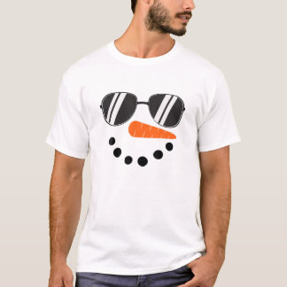 Snowman Face Sunglasses Carrot Nose Christmas Wint T-Shirt