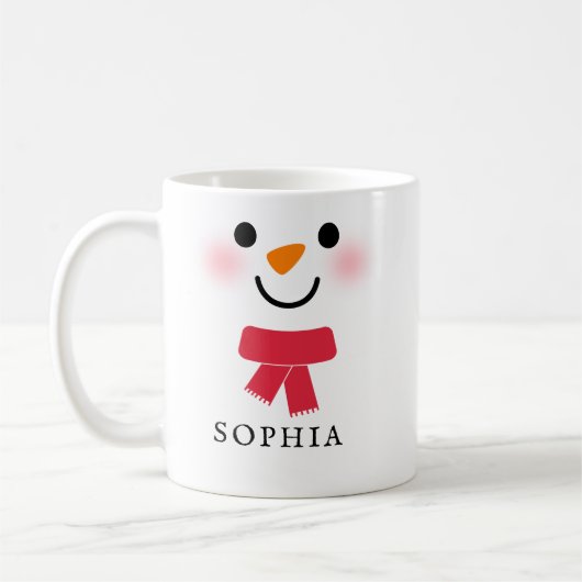 Snowman Face Tasse , Individuelle Name Holiday Cof (Links)