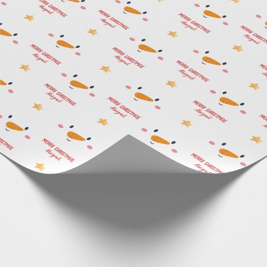 Snowman Face Weihnachtswrapping Paper Geschenkpapier (Ecke)