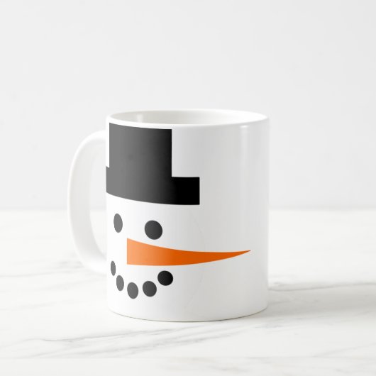 Snowman Face Winterurlaub Kaffeetasse (Vorderseite Links)