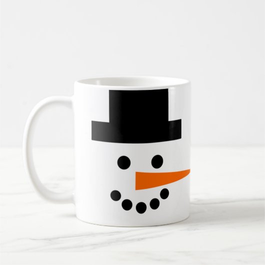 Snowman Face Winterurlaub Kaffeetasse (Links)