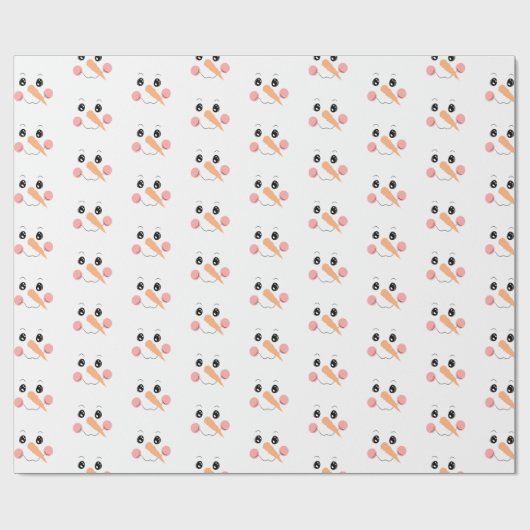 Snowman Face Wrapping Paper Geschenkpapier (Flach)
