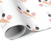 Snowman Face Wrapping Paper Geschenkpapier (Rolleneckpunkt)