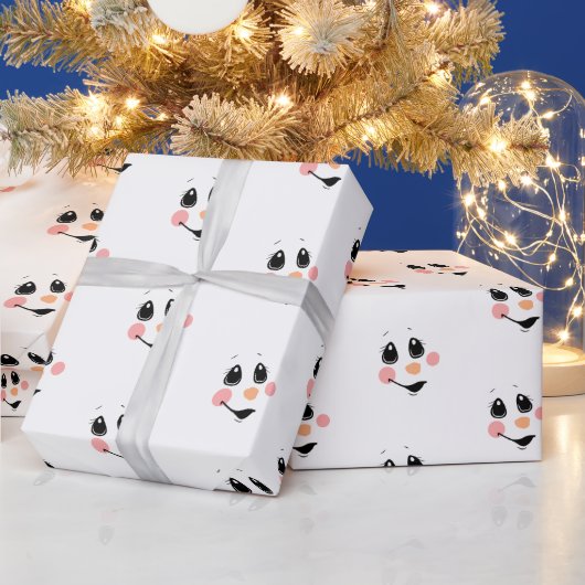 Snowman Face Wrapping Paper | Niedlicher Winter Geschenkpapier (Feiertage)