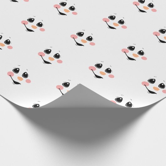 Snowman Face Wrapping Paper | Niedlicher Winter Geschenkpapier (Ecke)