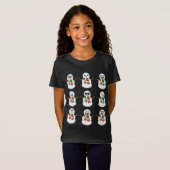 Snowman Faces Charaktere Niedlich Weihnachten T-Shirt (Vorne ganz)