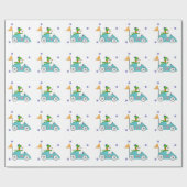 Snowman fährt sein Rennwagen Geschenkpapier (Flach)