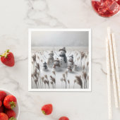 Snowman-Familie auf dem Lande Serviette (Beispiel)