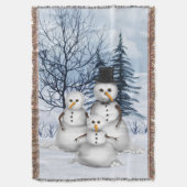 Snowman-Familie Decke (Vorderseite Vertikal)