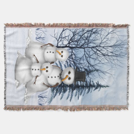 Snowman-Familie Decke (Vorderseite)