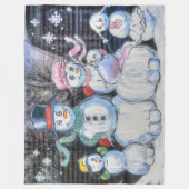 Snowman-Familie Fleecedecke (Vorderseite)