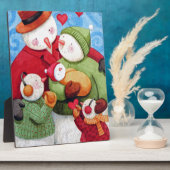 Snowman-Familie Fotoplatte (Seite)